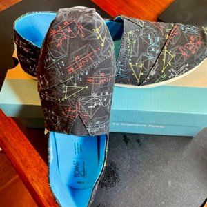Toms Alpargata Black Glow Dark Math Print